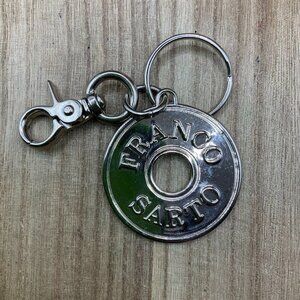 Franco Sarto Silver Tone Circle Purse Clip Key Chain